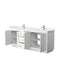 Wyndham Miranda 80" Double Bathroom Vanity In White Light-Vein Carrara Cultured Marble Countertop Undermount Square Sinks Brushed Nickel Trims and No Mirror WCF292980DWHC2UNSMXX