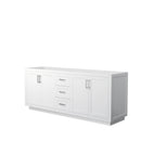 Wyndham Miranda 80" Double Bathroom Vanity In White No Countertop No Sink Brushed Nickel Trims And No Mirror WCF292980DWHCXSXXMXX