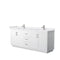 Wyndham Miranda 80" Double Bathroom Vanity In White White Cultured Marble Countertop Undermount Square Sinks Brushed Nickel Trims And No Mirror WCF292980DWHWCUNSMXX