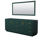 Wyndham Miranda 84" Double Bathroom Vanity In Green No Countertop No Sink Brushed Gold Trim 70" Mirror WCF292984DGDCXSXXM70