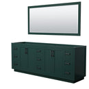 Wyndham Miranda 84" Double Bathroom Vanity In Green No Countertop No Sink Matte Black Trim 70" Mirror WCF292984DGKCXSXXM70