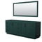 Wyndham Miranda 84" Double Bathroom Vanity In Green No Countertop No Sink Matte Black Trim 70" Mirror WCF292984DGKCXSXXM70