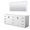 Wyndham Miranda 84" Double Bathroom Vanity In White No Countertop No Sink Matte Black Trim 70" Mirror WCF292984DWBCXSXXM70