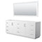 Wyndham Miranda 84" Double Bathroom Vanity In White No Countertop No Sink Brushed Nickel Trim 70" Mirror WCF292984DWHCXSXXM70