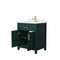Wyndham Beckett 30" Single Bathroom Vanity In Green White Cultured Marble Countertop Undermount Square Sink Brushed Gold Trim WCG242430SGDWCUNSMXX