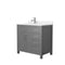 Wyndham Beckett 36" Single Bathroom Vanity In Dark Gray Carrara Cultured Marble Countertop Undermount Square Sink Brushed Nickel Trim WCG242436SKGCCUNSMXX