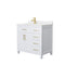 Wyndham Beckett 36" Single Bathroom Vanity In White Carrara Cultured Marble Countertop Undermount Square Sink Brushed Gold Trim WCG242436SWGCCUNSMXX