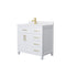 Wyndham Beckett 36" Single Bathroom Vanity In White White Cultured Marble Countertop Undermount Square Sink Brushed Gold Trim WCG242436SWGWCUNSMXX