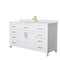 Wyndham Beckett 60" Single Bathroom Vanity In White White Cultured Marble Countertop Undermount Square Sink Brushed Gold Trims And No Mirror WCG242460SWGWCUNSMXX