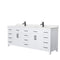 Wyndham Beckett 84" Double Bathroom Vanity In White Carrara Cultured Marble Countertop Undermount Square Sinks Black Trims And No Mirror WCG242484DWBCCUNSMXX