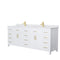 Wyndham Beckett 84" Double Bathroom Vanity In White White Cultured Marble Countertop Undermount Square Sinks Brushed Gold Trims And No Mirror WCG242484DWGWCUNSMXX