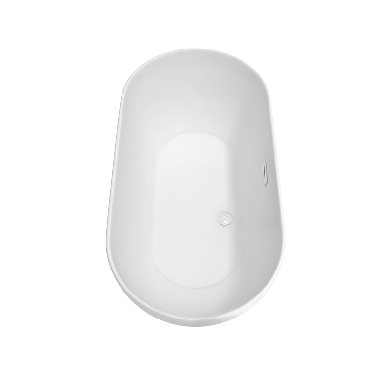 Wyndham Melissa 60" Soaking Bathtub in White with Shiny White Trim WCOBT100060SWTRIM