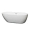 Wyndham Melissa 65" Freestanding Bathtub In White With Polished Chrome Drain And Overflow Trim WCOBT100065