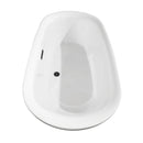 Wyndham Melissa 65" Freestanding Bathtub in White with Matte Black Drain and Overflow Trim WCOBT100065MBTRIM