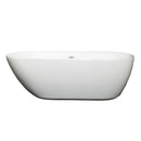 Wyndham Melissa 65" Freestanding Bathtub in White with Shiny White Drain and Overflow Trim WCOBT100065SWTRIM