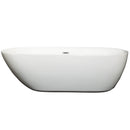 Wyndham Melissa 71" Freestanding Bathtub in White with Polished Chrome Drain and Overflow Trim WCOBT100071