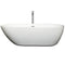 Wyndham Melissa 71" Freestanding Bathtub in White with Floor Mounted Faucet Drain and Overflow Trim in Polished Chrome WCOBT100071ATP11PC