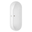 Wyndham Melissa 71" Freestanding Bathtub in White with Brushed Nickel Drain and Overflow Trim WCOBT100071BNTRIM