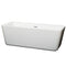 Wyndham Emily 69" Freestanding Bathtub In White With Polished Chrome Drain And Overflow Trim WCOBT100169