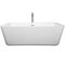 Wyndham Emily 69" Freestanding Bathtub in White with Floor Mounted Faucet Drain and Overflow Trim in Polished Chrome WCOBT100169ATP11PC