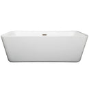 Wyndham Emily 69" Freestanding Bathtub in White with Brushed Nickel Drain and Overflow Trim WCOBT100169BNTRIM