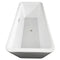 Wyndham Emily 69" Freestanding Bathtub in White with Brushed Nickel Drain and Overflow Trim WCOBT100169BNTRIM