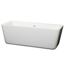 Wyndham Emily 69" Soaking Bathtub In White With Shiny White Trim WCOBT100169SWTRIM