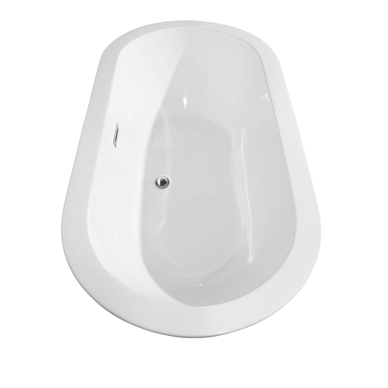 Wyndham Soho 60" Freestanding Bathtub in White with Polished Chrome Drain and Overflow Trim WCOBT100260