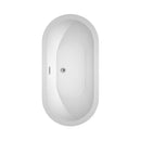 Wyndham Soho 60" Freestanding Bathtub in White with Polished Chrome Drain and Overflow Trim WCOBT100260