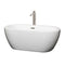 Wyndham Soho 60" Freestanding Bathtub In White With Floor Mounted Faucet Drain And Overflow Trim In Brushed Nickel WCOBT100260ATP11BN