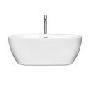 Wyndham Soho 60" Freestanding Bathtub in White with Floor Mounted Faucet Drain and Overflow Trim in Polished Chrome WCOBT100260ATP11PC