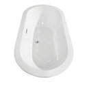 Wyndham Soho 60" Freestanding Bathtub in White with Brushed Nickel Drain and Overflow Trim WCOBT100260BNTRIM