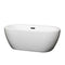 Wyndham Soho 60" Freestanding Bathtub In White With Matte Black Drain And Overflow Trim WCOBT100260MBTRIM