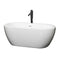 Wyndham Soho 60" Soaking Bathtub In White With Shiny White Trim And Floor Mounted Faucet In Matte Black WCOBT100260SWATPBK