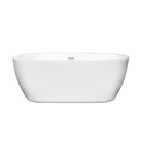 Wyndham Soho 60" Freestanding Bathtub in White with Shiny White Drain and Overflow Trim WCOBT100260SWTRIM