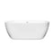 Wyndham Soho 60" Freestanding Bathtub in White with Shiny White Drain and Overflow Trim WCOBT100260SWTRIM