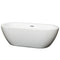 Wyndham Soho 68" Freestanding Bathtub In White With Polished Chrome Drain And Overflow Trim WCOBT100268