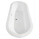 Wyndham Soho 68" Soaking Bathtub in White with Polished Chrome Trim and Floor Mounted Faucet in Matte Black WCOBT100268PCATPBK