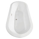 Wyndham Soho 68" Freestanding Bathtub in White with Brushed Nickel Drain and Overflow Trim WCOBT100268BNTRIM