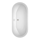 Wyndham Soho 68" Freestanding Bathtub in White with Brushed Nickel Drain and Overflow Trim WCOBT100268BNTRIM