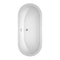 Wyndham Soho 68" Freestanding Bathtub in White with Brushed Nickel Drain and Overflow Trim WCOBT100268BNTRIM