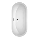 Wyndham Soho 68" Soaking Bathtub in White with Floor Mounted Faucet Drain and Overflow Trim in Matte Black WCOBT100268MBATPBK