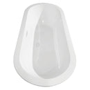 Wyndham Soho 68" Soaking Bathtub in White with Shiny White Trim and Floor Mounted Faucet in Matte Black WCOBT100268SWATPBK