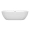 Wyndham Soho 72" Freestanding Bathtub in White with Polished Chrome Drain and Overflow Trim WCOBT100272