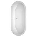 Wyndham Soho 72" Freestanding Bathtub in White with Floor Mounted Faucet Drain and Overflow Trim in Polished Chrome WCOBT100272ATP11PC