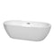 Wyndham Soho 72" Freestanding Bathtub In White With Brushed Nickel Drain And Overflow Trim WCOBT100272BNTRIM