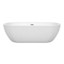 Wyndham Soho 72" Freestanding Bathtub in White with Brushed Nickel Drain and Overflow Trim WCOBT100272BNTRIM