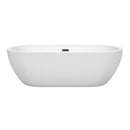 Wyndham Soho 72" Soaking Bathtub in White with Matte Black Trim WCOBT100272MBTRIM