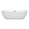 Wyndham Soho 72" Soaking Bathtub in White with Matte Black Trim WCOBT100272MBTRIM