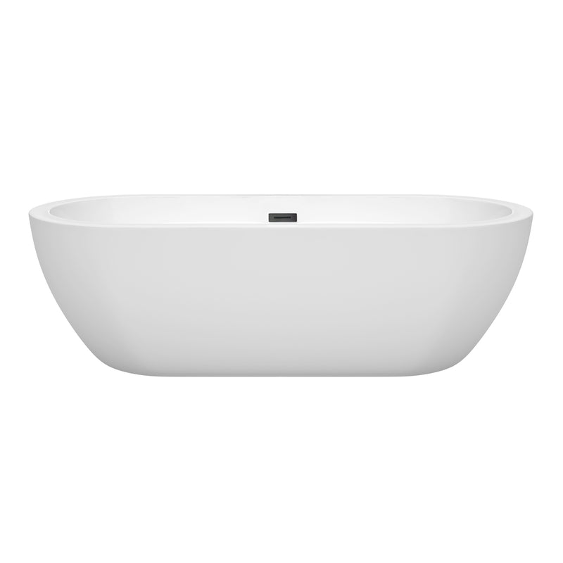 Wyndham Soho 72" Soaking Bathtub in White with Matte Black Trim WCOBT100272MBTRIM